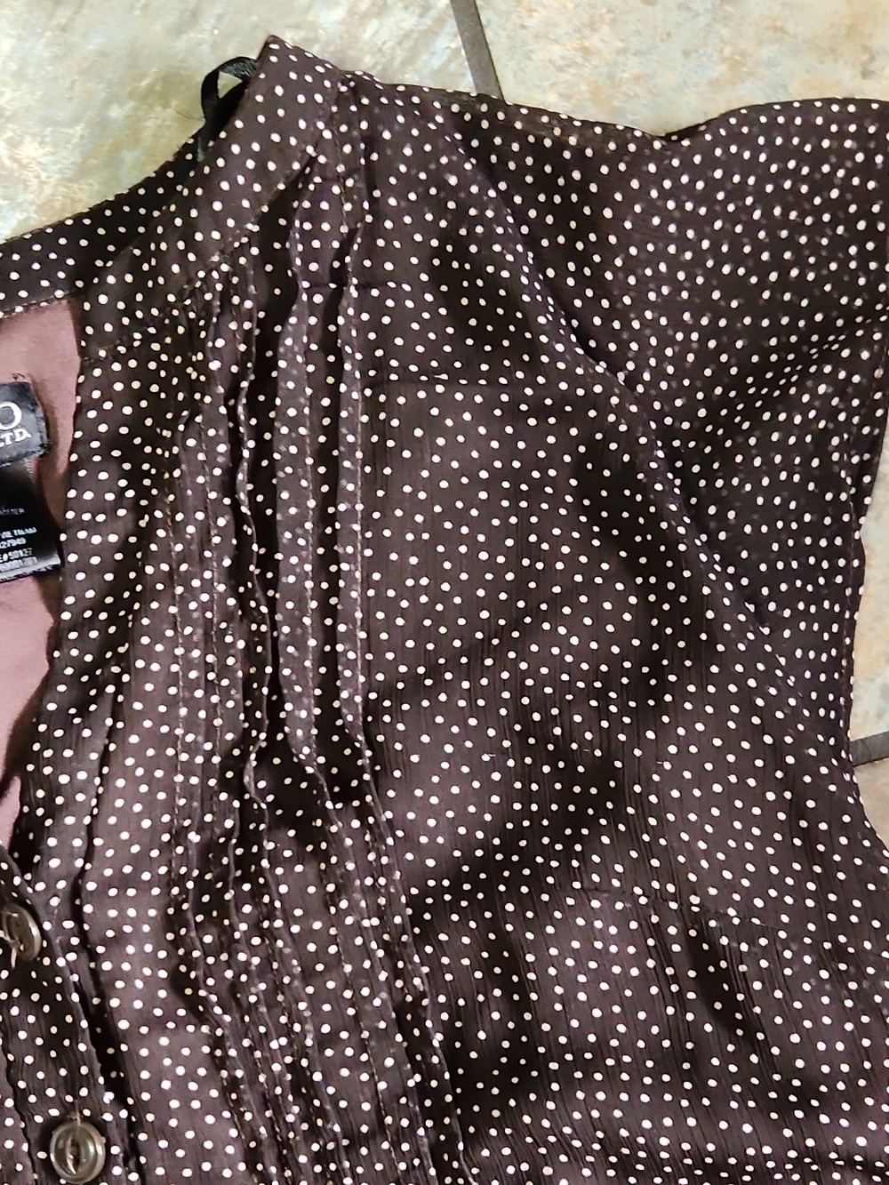 Soho Brown Dress with White Polka Dots - Picture 4 of 5